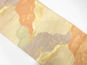 道長取りに花模様織り出し袋帯